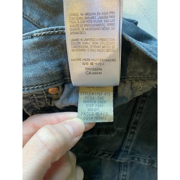 Mother Jeans Size 24 The Insider Crop Step Fray Raw Hem Purposely Faded Grunge - Picture 5 of 13